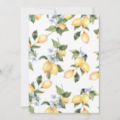 Invitation Fleur bleu citron principal presser nuptiale douch (Dos)