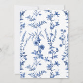 Invitation Fleur bleu français Nouveau Fête de la Maison (Dos)