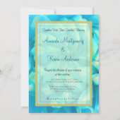 Invitation Fleur bleu turquoise Dahlia en Mariage d'aquarelle (Dos)