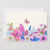 Invitation Fleur bleu violet fleur fleurit printemps mariage (Dos)