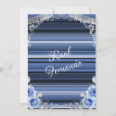 Invitation Fleur bleue marine Baby shower mexicain Fiesta (Dos)