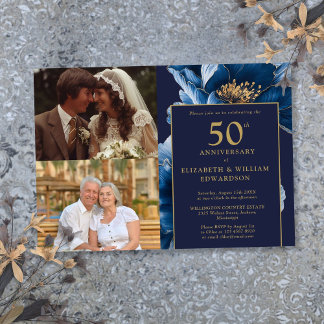 Invitation Fleur Bleue Then And Now 50e Anniversaire 2 Photo
