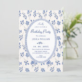 Invitation Fleur bleue vintage (Debout devant)