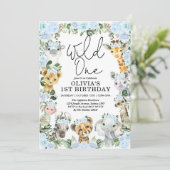 Invitation Fleur bleue Wild One Jungle Safari 1er anniversair (Debout devant)