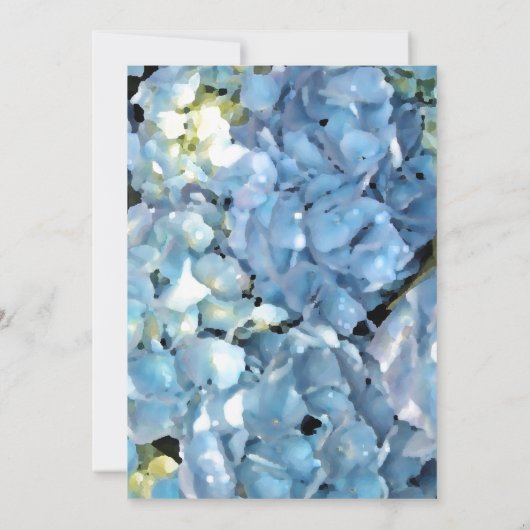 Invitation Fleur Blue Hydrangea fête d'anniversaire (Dos)