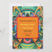 Invitation Fleur bohème colorée (Dos)