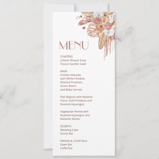 Invitation Fleur boho aquarelle    (Devant)