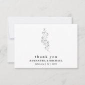 Invitation Fleur Boho Blanc Clair Remerciement de mariage Ind (Devant)