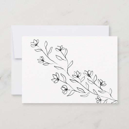 Invitation Fleur Boho Blanc Clair Remerciement de mariage Ind (Dos)