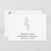 Invitation Fleur Boho Blanc Clair Remerciement de mariage Ind (Devant / Derrière)