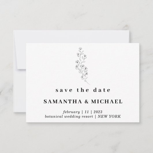 Invitation Fleur Boho Clair Indie Enregistrer la date Mariage (Devant)