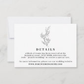 Invitation Fleur Boho Détails de mariage automne Clair (Devant)