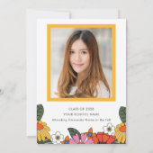 Invitation Fleur Boho Retro super Fête de la Photo Graduation (Dos)