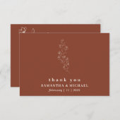 Invitation Fleur Boho Terracotta Indie mariés merci (Devant / Derrière)
