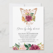 Invitation Fleur bordeaux rousse de papillon (Devant)