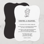 Invitation fleur botanique de doodle (Devant / Derrière)