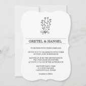 Invitation fleur botanique de doodle (Devant)