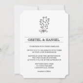 Invitation fleur botanique de doodle (Devant)