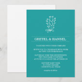 Invitation fleur botanique de doodle (Devant / Derrière)