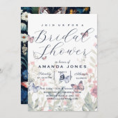 Invitation Fleur Botanique Élégante Boho Butterfly Bridal (Devant / Derrière)