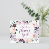 Invitation Fleur botanique en fleurs Seras-tu ma demoiselle d (Debout devant)