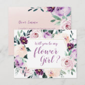 Invitation Fleur botanique en fleurs Seras-tu ma demoiselle d (Devant / Derrière)