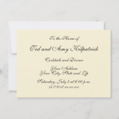 Invitation Fleur botanique florale grise rose vintage (Dos)