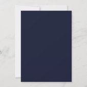 Invitation Fleur botanique pêche Navy 18e anniversaire (Dos)