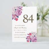 Invitation Fleur botanique pourpre Simple Chic 84e Anniversai (Debout devant)