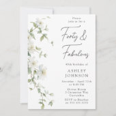 Invitation Fleur botanique Quarante & Incroyable 40e Annivers (Devant)
