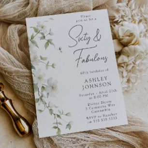 Invitation Fleur botanique Soixante & Incroyable 60e annivers