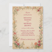 Invitation Fleur botanique vintage (Devant)