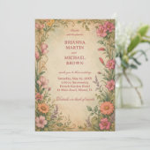 Invitation Fleur botanique vintage (Debout devant)