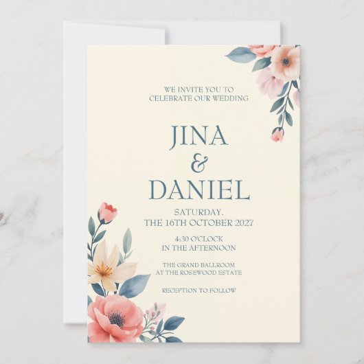 Invitation Fleur bouillante (Devant)