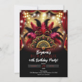 Invitation Fleur Burlesque & Lumières Glam Anniversaire (Devant)