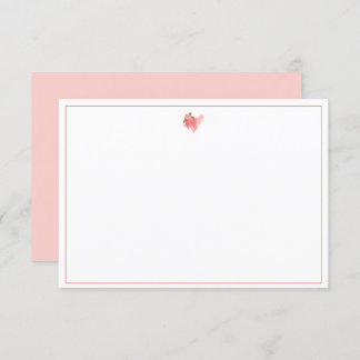 Invitation Fleur cardiaque Monogramme note rose