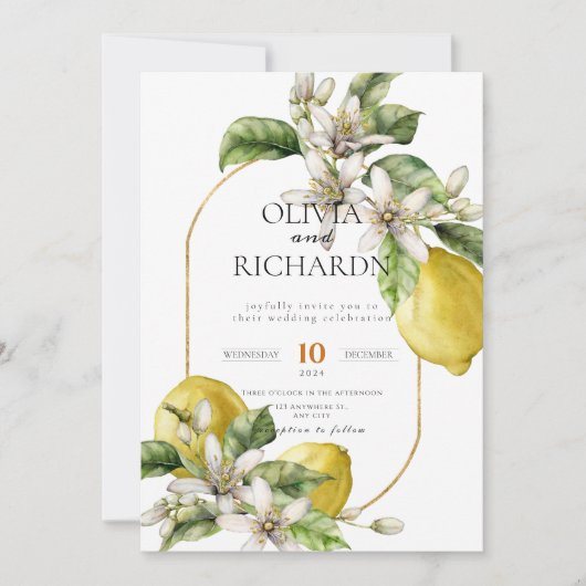 Invitation Fleur carrelée méditerranéenne Italien Positano Le (Devant)