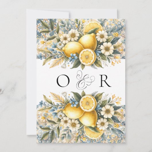 Invitation Fleur carrelée méditerranéenne Italien Positano Le (Dos)