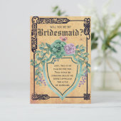 Invitation Fleur celtique médiévale Serez-vous ma demoiselle (Debout devant)