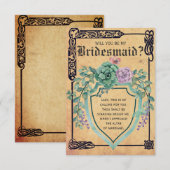 Invitation Fleur celtique médiévale Serez-vous ma demoiselle (Devant / Derrière)