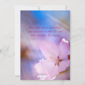 Invitation Fleur cerise Ciel léger personnel (Dos)