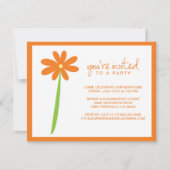 Invitation Fleur Chérie (Orange) (Devant)