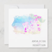 Invitation *~* Fleur Cherub AR12 QR PHOTO Mariage RSVP (Devant)