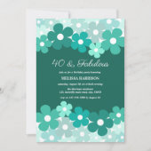 Invitation Fleur Chic Green Mint 40 Fabuleux anniversaire (Devant)
