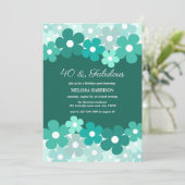 Invitation Fleur Chic Green Mint 40 Fabuleux anniversaire (Debout devant)
