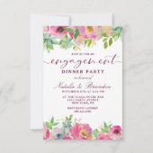 Invitation Fleur Chic Mint & Blush Floral Engagement Party (Devant)