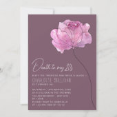 Invitation Fleur chic "Mort à mes 20 ans" 30e anniversaire (Devant)