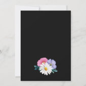 Invitation Fleur colorée 40e fête d'anniversaire (Dos)