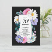 Invitation Fleur colorée 70e fête d'anniversaire (Debout devant)