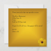 Invitation Fleur Colorée Jaune Arc Doré (Dos)